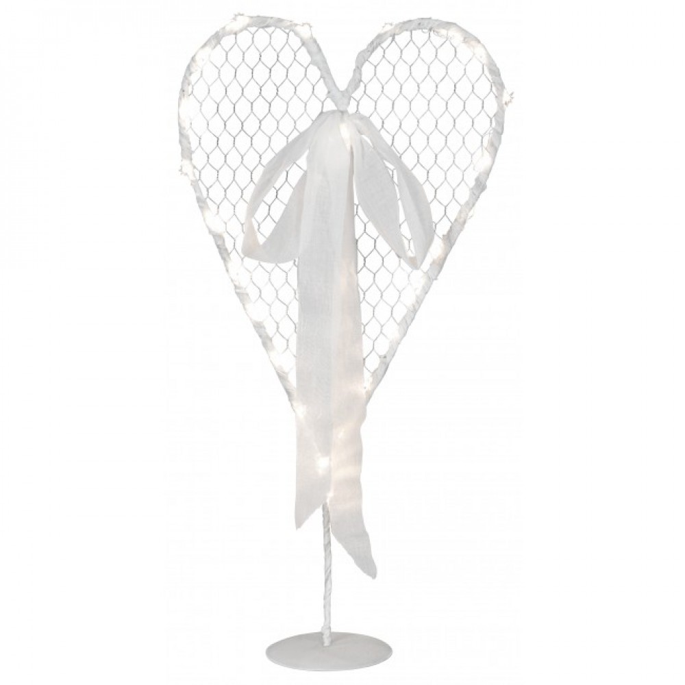 Διακόσμηση Γάμου Καρδιά Με Φωτάκια Μπαταρίας 56x26 cm 24 LED Θερμό Φως DECOLIGHT
