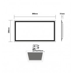 Φωτιστικό Οροφής Slim Panel Λευκό Παραλληλόγραμμο LED SMD 30W 120° ALE Aca