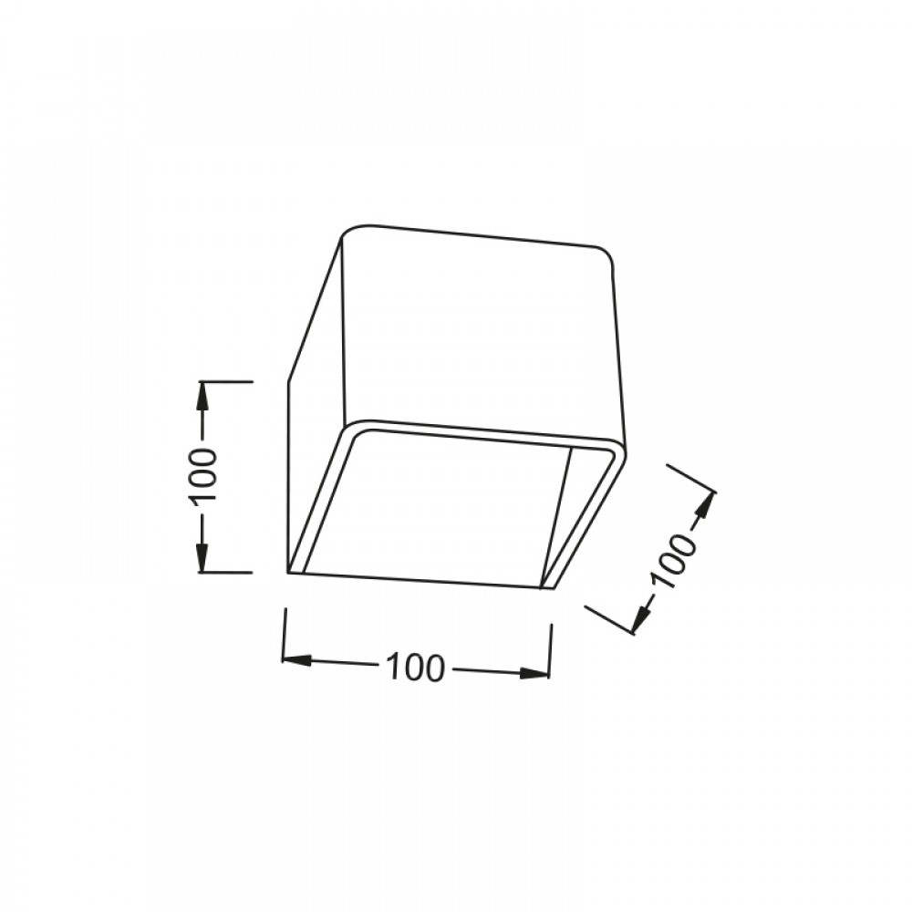 LED COB 3W Επίτοιχο Φωτιστικό Σποτ Σε Μαύρο Χρώμα 100x100 IP20 NEPHELE Aca