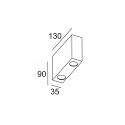 LED High Power Απλίκα Εξωτερικού Χώρου 2W 181lm 34° IP54 RECTA Aca