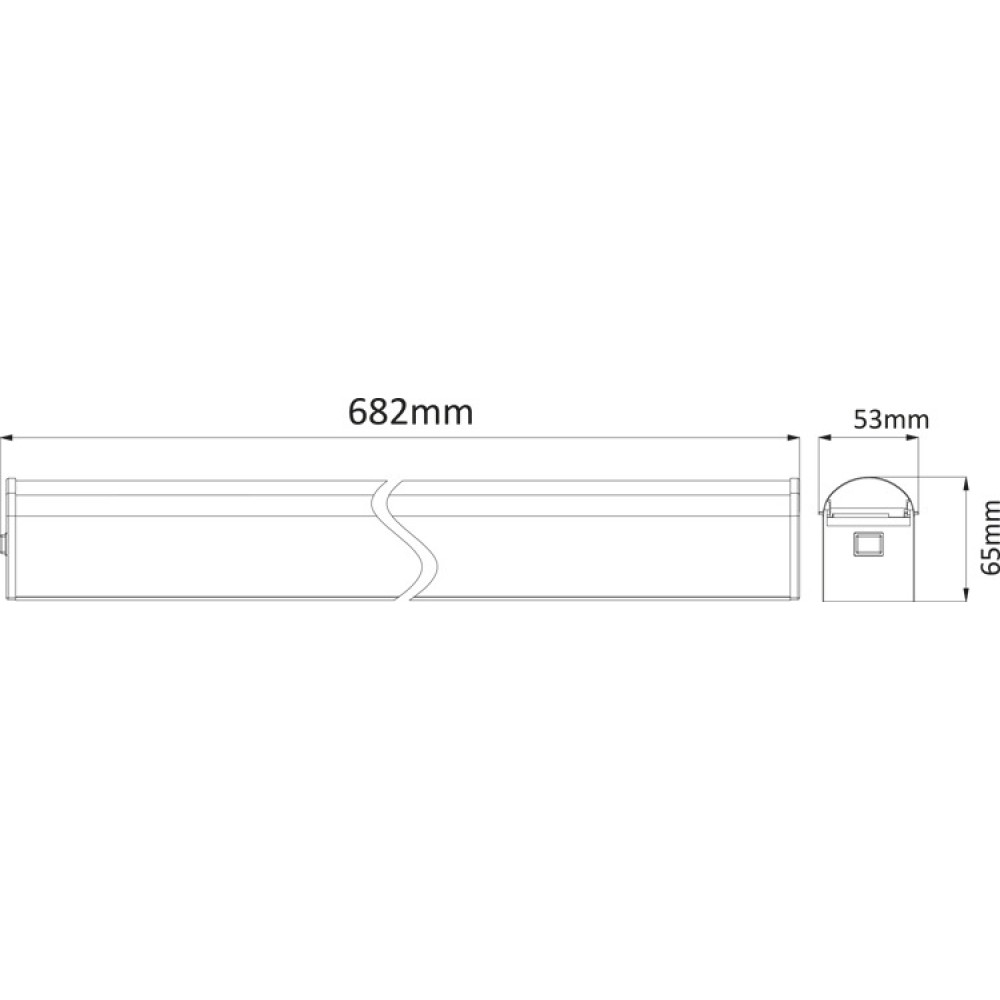 LED Επιτοίχιο Φωτιστικό Μπάνιου Γραμμικό Με Διακόπτη Και Πρίζα Σούκο 68,2cm 15W 120° IP44 MIRAL Aca