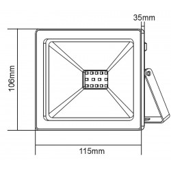 Αδιάβροχος LED SMD Προβολέας Αλουμινίου 10W Σε Μαύρο Χρώμα 12-24V IP66 ACA