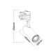 LED COB Σποτ Ράγας Με Ρυθμιζόμενες Μοίρες Φωτισμού Τριφασικό 4 Καλωδίων 30W 4000K 15° - 55° 230V Λευκό AIMY - ACA