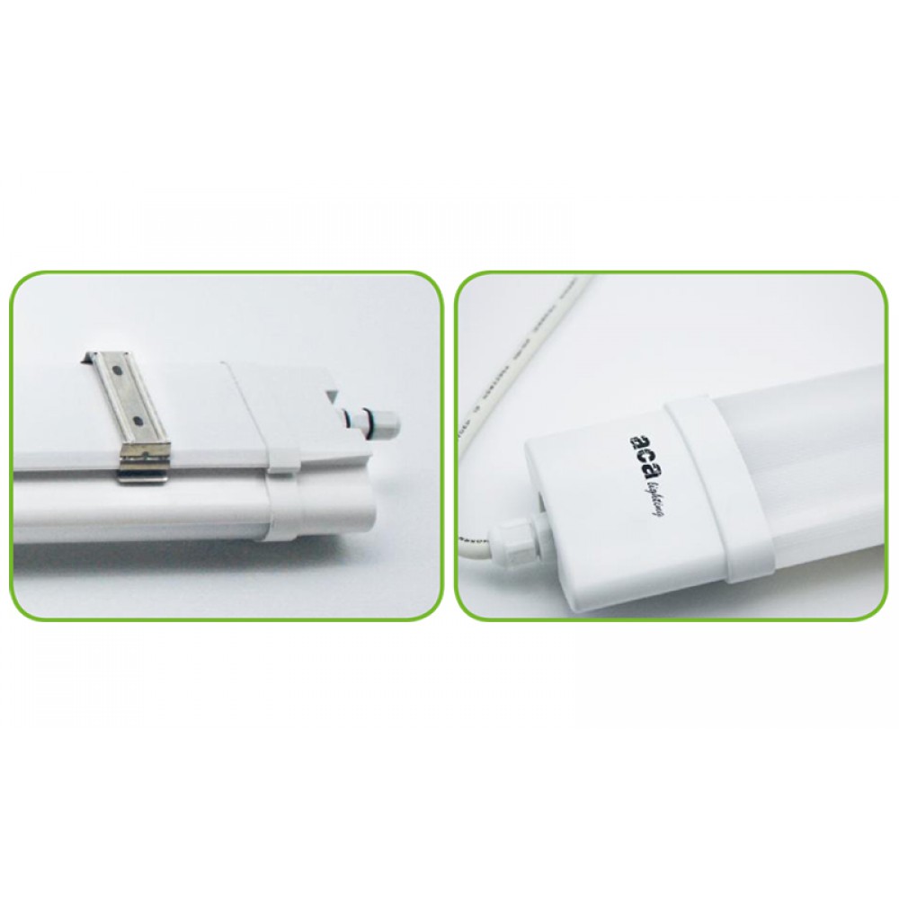 LED Γραμμικό Στεγανό Φωτιστικό Λευκό 63cm 60W IP66 120° 6000K Ψυχρό Λευκό TETE Aca