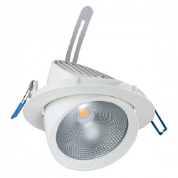 LED Χωνευτό Φωτιστικό Σποτ Κινητό Λευκό Στρογγυλό 30W 230V 60° IP20 LINO ACA