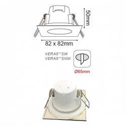 LED Χωνευτό Φωτιστικό Σποτ Λευκό Τετράγωνο Αδιάβροχο 5W 230V 120° IP65 VERA ACA