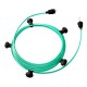 Γιρλάντα Έτοιμη Για Χρήση, 7,5m Υφασμάτινο Καλώδιο Πλακέ Πράσινο Οπάλ CH69 με 5 Ντουί, Γάντζο Και Φις Creative Cables