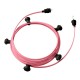 Γιρλάντα Έτοιμη Για Χρήση, 7,5m Υφασμάτινο Καλώδιο Πλακέ Ροζ CM16 Με 5 Ντουί, Γάντζο Και Φις Creative Cables