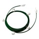 Γιρλάντα Έτοιμη Για Χρήση, 7,5m Υφασμάτινο Καλώδιο Πλακέ Σκούρο Πράσινο CM21 με 5 Ντουί, Γάντζο Και Φις Creative Cables