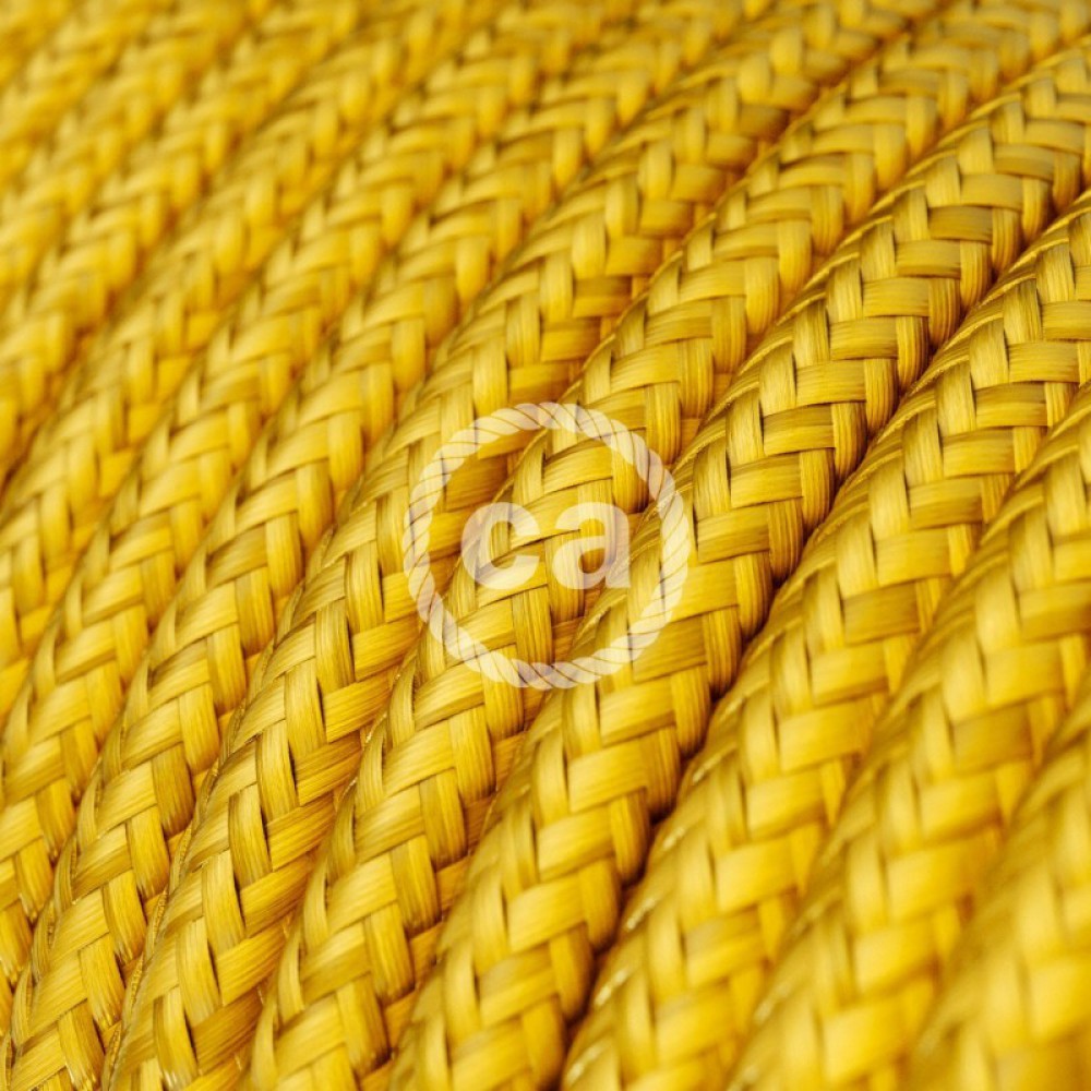 Στρόγγυλο Υφασμάτινο Καλώδιο - RM31 Κίτρινο Lemon Creative Cables