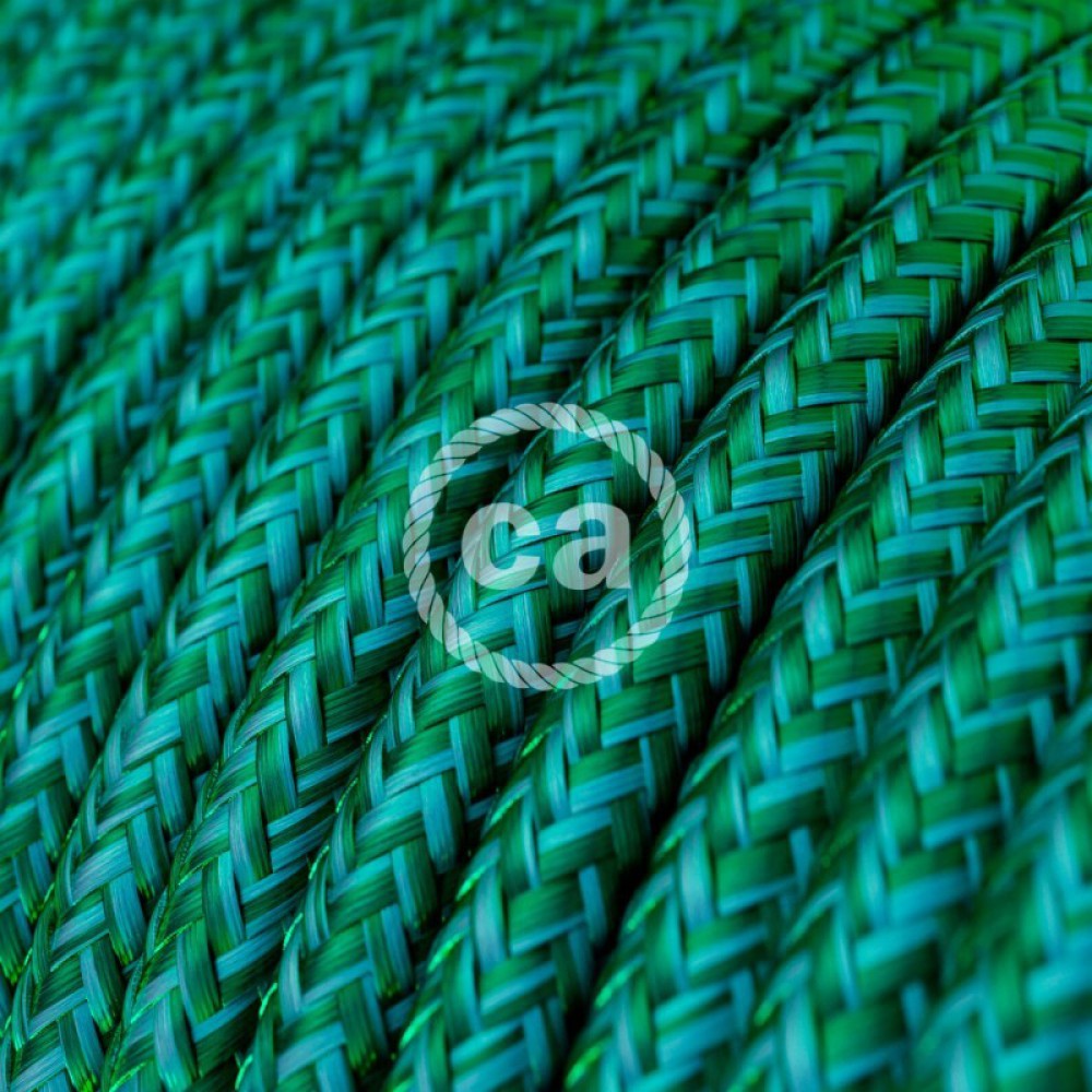 Στρόγγυλο Υφασμάτινο Καλώδιο - RM33 Σμαραγδί Πράσινο Creative Cables