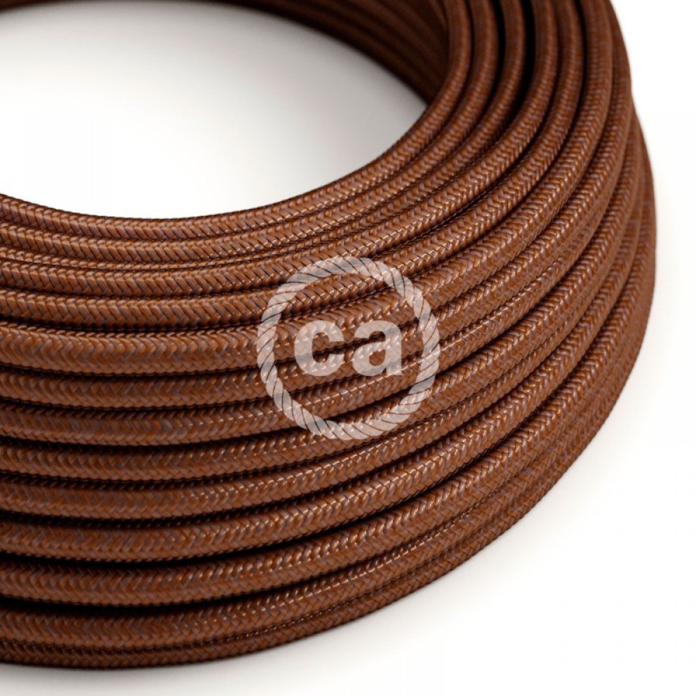 Στρόγγυλο Υφασμάτινο Καλώδιο - RM36 Καφέ Σκουριά Creative Cables