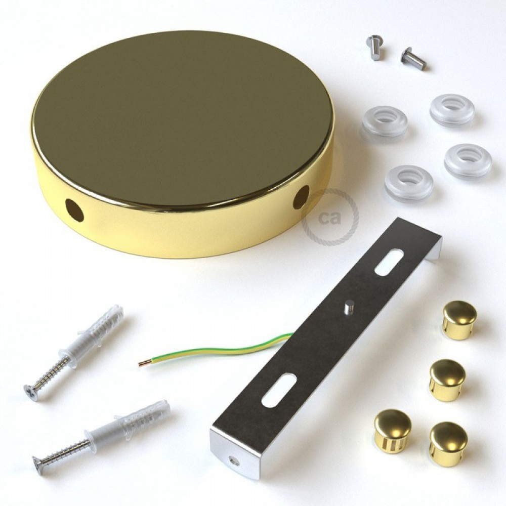 Κουτί Διακλάδωσης Χρυσό Μεταλλικό Με 4 Τρύπες Στο Πλάι, Με Εξαρτήματα Creative Cables