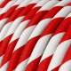 Στρόγγυλο Υφασμάτινο Καλώδιο Vertigo HD ERM39 Candy Cane Λευκό Κόκκινο Creative Cables