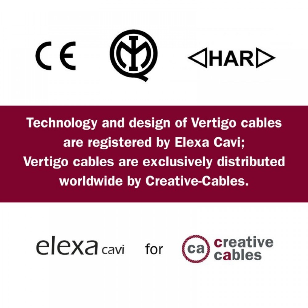 Στρόγγυλο Υφασμάτινο Καλώδιο Vertigo HD ERM39 Candy Cane Λευκό Κόκκινο Creative Cables