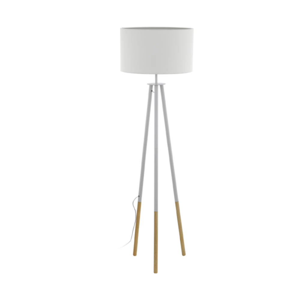 Vintage Φωτιστικό Δαπέδου Σε Λευκό Χρώμα 1x 60W E27 BIDFORD Eglo