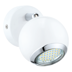 LED Φωτιστικό Τοίχου Σπότ 1 x GU10 3W Λευκό-Νικέλ BIMEDA Eaglo