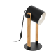 Επιτραπέζιο Φωτιστικό Σε Μαύρο Χρώμα Και Ξύλο Με Ρυθμιζόμενη Κεφαλή 1x E27 28W HORNWOOD Eglo