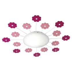 Παιδικό Φωτιστικό Οροφής - Τοίχου Με Ροζ Λουλούδια 1x E27 60W VIKI Eglo