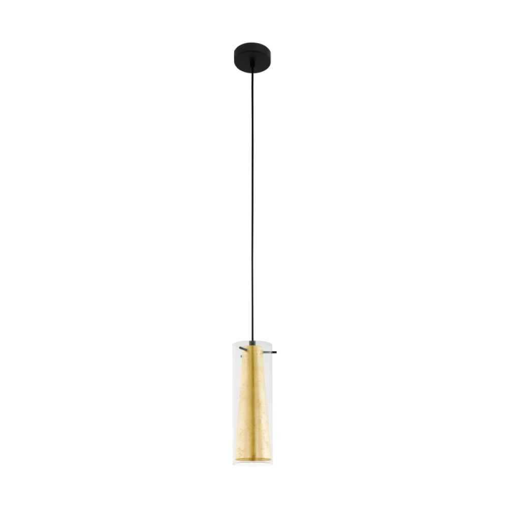 Κρεμαστό Φωτιστικό Μονόφωτο Σε Διάφανο - Χρυσό Χρώμα 1x60W E27 PINTO GOLD Eglo