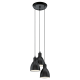 Φωτιστικό Οροφής Πολύφωτο Μαύρο Μεταλλικό 3x 60W E27 PRIDDY Eglo