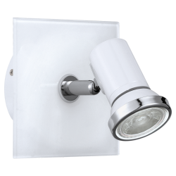 LED Απλίκα Τοίχου Λευκή Χρωμέ Σποτ 1ΧGU10 3.3W IP44 Tamara 1 Eglo