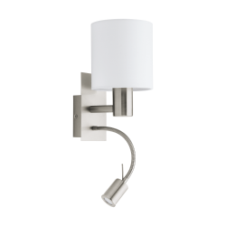 Φωτιστικό Τοίχου Σε Λευκό Χρώμα Με Βοηθητικό LED 3,5W 1x 40W E27 PASTERI Eglo