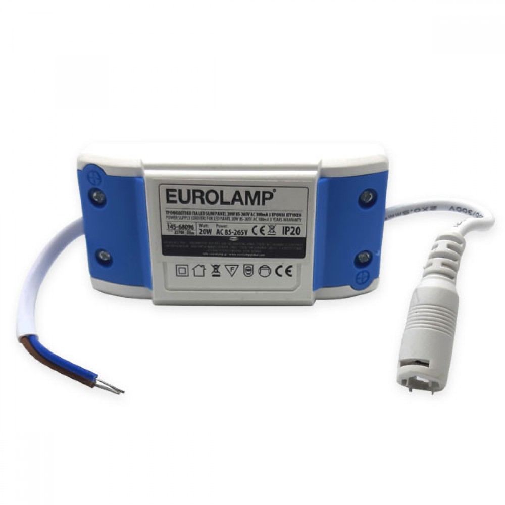 Τροφοδοτικό Για LED Slim Panel 20W 85-265V AC 300MA Eurolamp