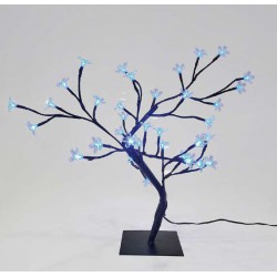 Δέντρο Με LED, Κερασιά Με Λουλούδια Σιλικόνης - 45cm, Μπλε, IP20 Magic Christmas