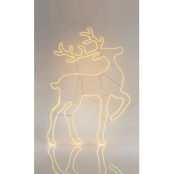 NEON LED Φωτοσωλήνας Επαγγελματικό Σχέδιο Ελάφι 10μ. Θερμό Λευκό IP44 1440 LED 93x140cm Magic Christmas
