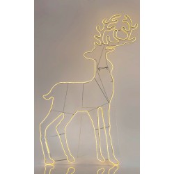 NEON LED Φωτοσωλήνας Επαγγελματικό Σχέδιο Ελάφι 12μ. Θερμό Λευκό IP44 1440 LED 104x180cm Magic Christmas