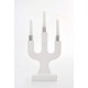 Κηροπήγιο Με 3 LED Κεριά Λευκό - Μπαταρίας 17.5x7x38.5 cm IP20 Magic Christmas