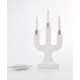 Κηροπήγιο Με 3 LED Κεριά Λευκό - Ρεύματος 17.5x7x38.5cm IP20 Magic Christmas