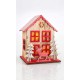 Ξύλινο Φωτιζόμενο Διακοσμητικό Σπίτι Κόκκινο Με LED Θέρμο Λευκό 16x14x18 cm Magic Christmas