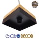 Μοντέρνο Κρεμαστό Φωτιστικό Οροφής Μονόφωτο Μαύρο Μεταλλικό με Φυσικό Ξύλο Καμπάνα Φ18 GloboStar LAOTH