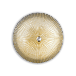 Πλαφονιέρα Εξάφωτη Γυάλινη Σε Κεχριμπάρι-Χρυσό Χρώμα Ø 60 6x E27 max 60W SHELL PL6 IDEAL LUX