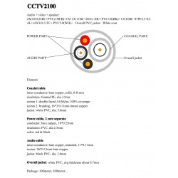 Καλώδιο CCTV VIDEO (RG59)+AUDIO+2X0.50 100m HAI Top Electronic