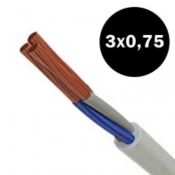 Καλώδιο Ηλεκτρολογικό Εύκαμπτο H05VVF 3X0.75mm² Λευκό TOP ELECTRONIC