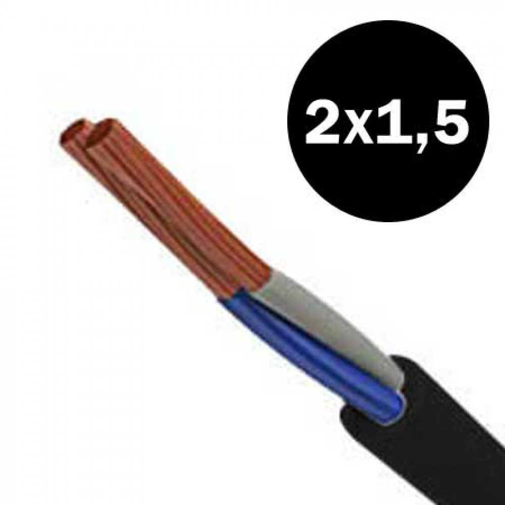 Καλώδιο Ηλεκτρολογικό Εύκαμπτο H05VVF 2X1.5mm² Μαύρο Και Λευκό TOP ELECTRONIC Καλώδιο Ηλεκτρολογικό Εύκαμπτο H05VVF 2X1.5mm² Μαύρο Και Λευκό TOP ELECTRONIC