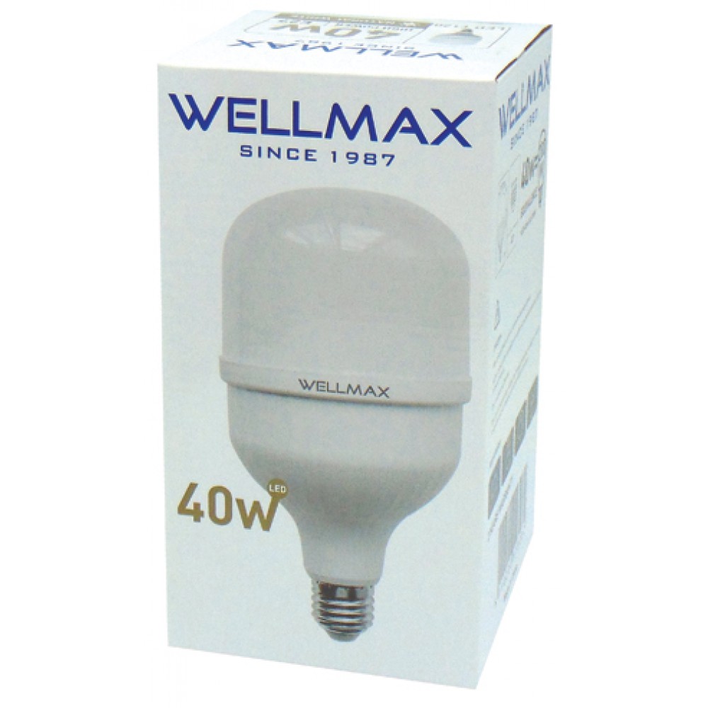 Λάμπα LED High Power E27 40W 176-264VAC 120X264 3500LM 230° 4000K Ουδέτερο Λευκό WELLMAX