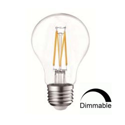 LED Λάμπα Filament A60 7W Θερμό E27 Διάφανη DIMMABLE Universe