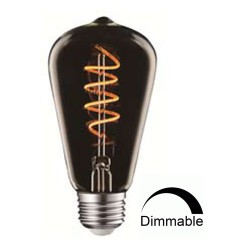 LED Λάμπα Filament ST64 4W Θερμό E27 Flex Art Line Σε Τιτάνιο Γυαλί DIMMABLE Universe
