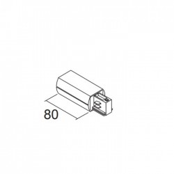 Αριστερό Τροφοδοτικό Στρογγυλό 80mm Για Ράγες Φωτισμού IVELA