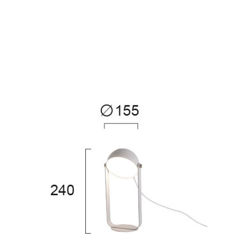 LED Πορτατίφ Μεταλλικό σε Λευκό 6W 540Lm 3000K Hemi VIOKEF