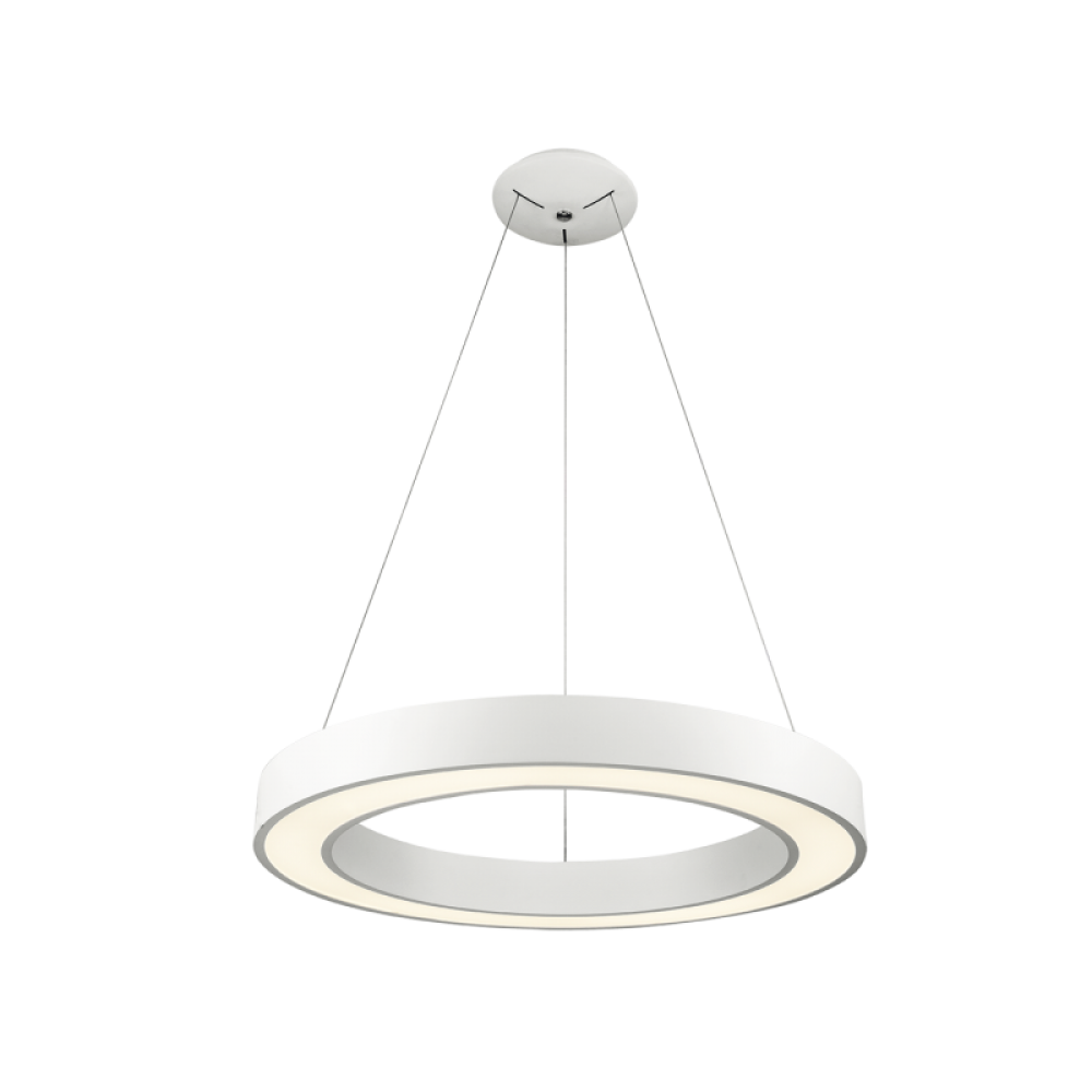 LED Κρεμαστό Μονόφωτο Φωτιστικό Μεταλλικό Λευκό ή Μαύρο 38W 2090Lm 3000K Apollo VIOKEF