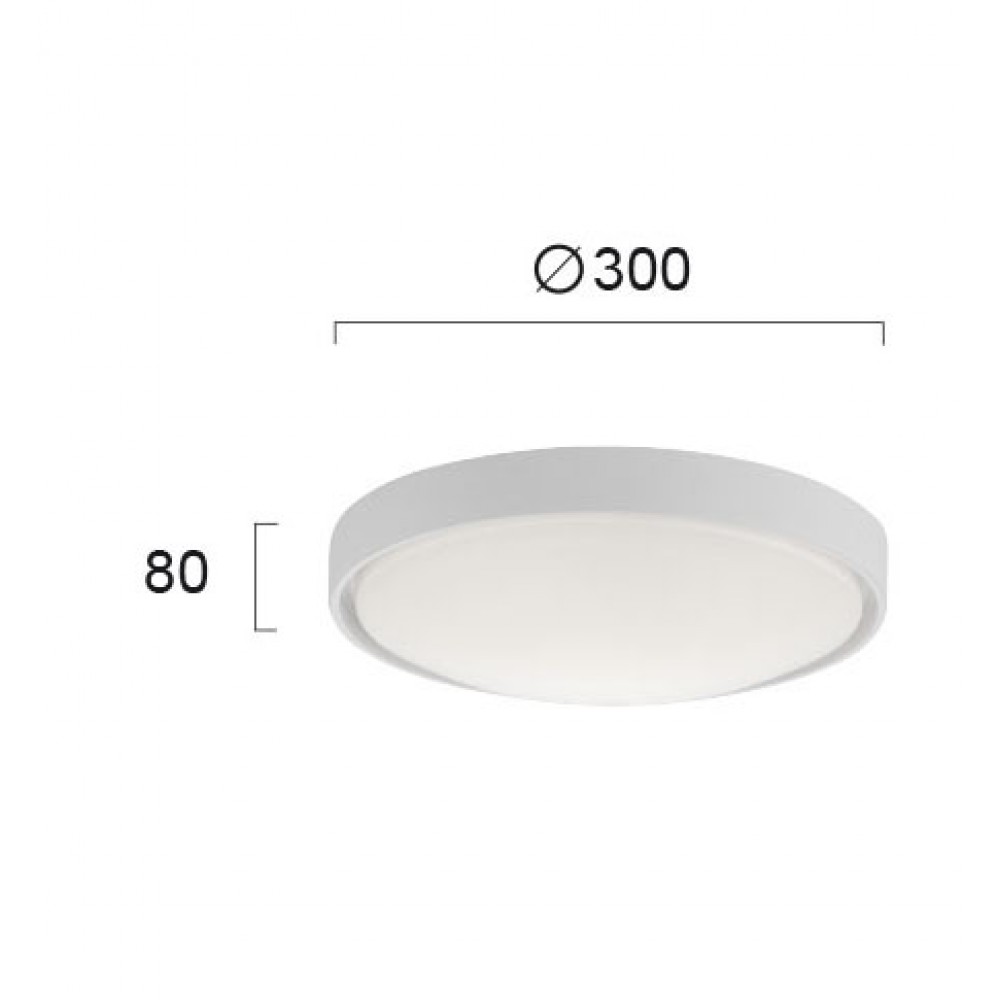 LED 18W Πλαφονιέρα Μεταλλική D:300 Yara VIOKEF