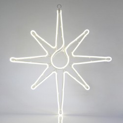 Λευκό Αστέρι Βηθλεέμ, Νέον Φωτοσωλήνα 7μ, 75εκ, IP44