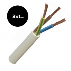 PVC H05VV-F 3x1 mm² Καλώδιο Εύκαμπτο Λευκό ACA