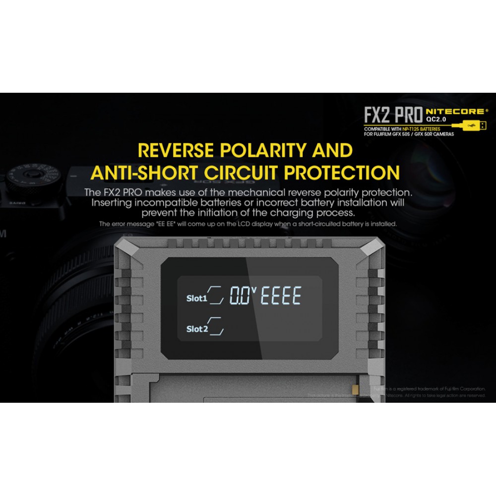 Φορτιστής NITECORE FX2 Για Fujifilm NP-T125