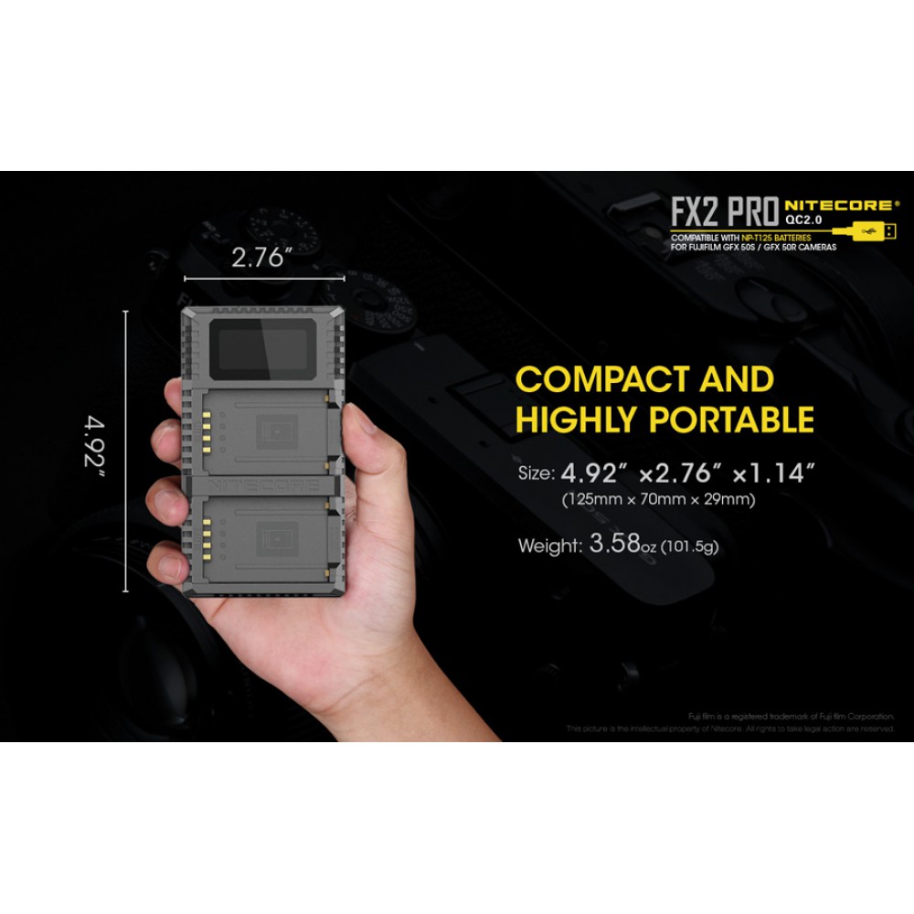 Φορτιστής NITECORE FX2 Για Fujifilm NP-T125